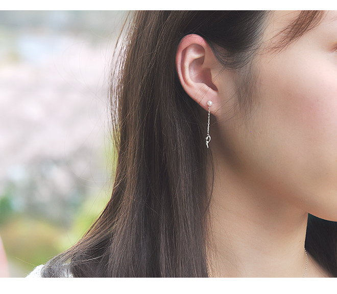 ハートパール ピアス 誕生石