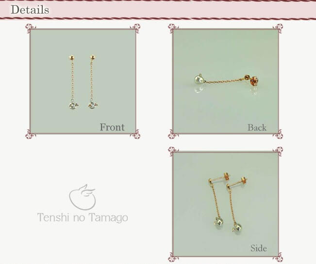 揺れるK10ピンクゴールドチェーンピアス｜可愛いアクセサリー