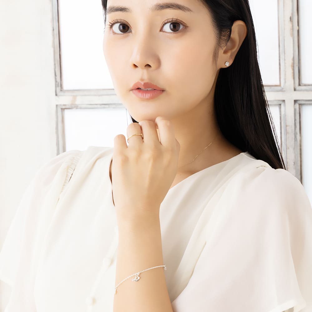 Crescent Moon 三日月とネコ シルバーブレスレット Angel Friends 未来