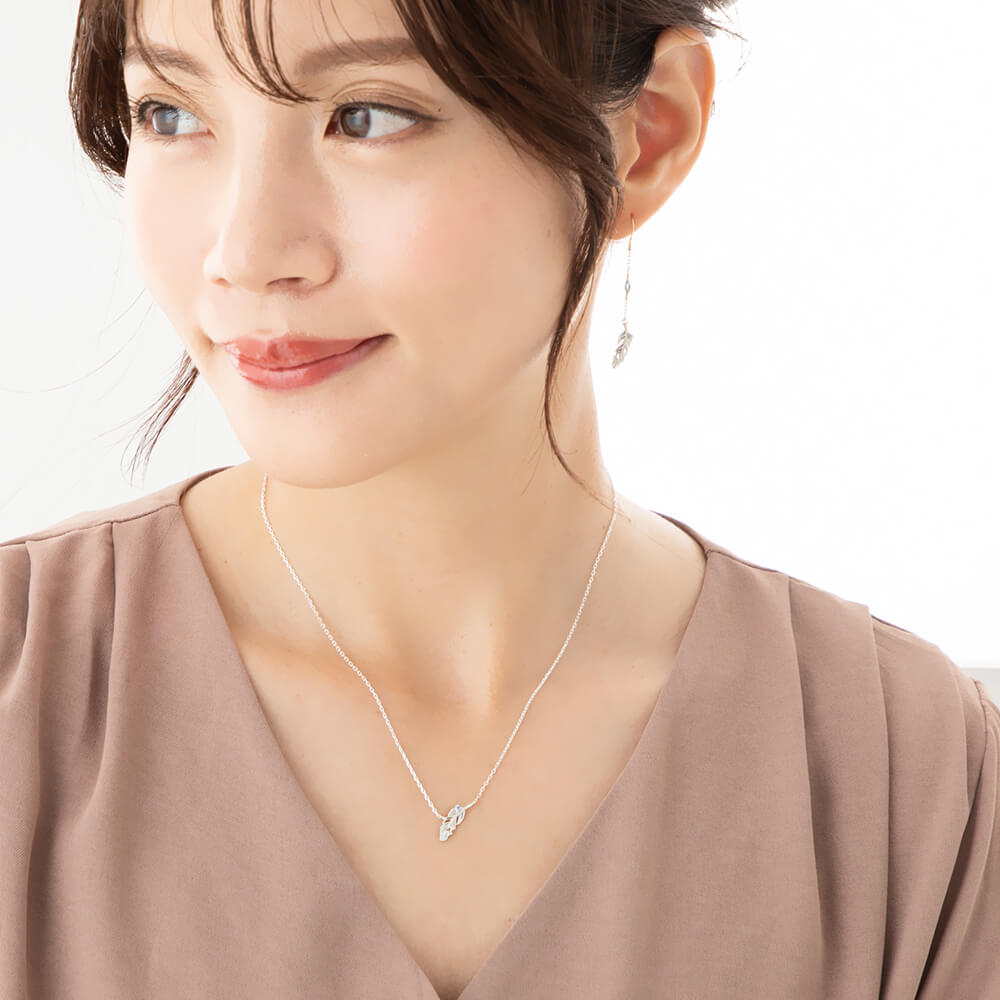 羽モチーフネックレス ピアス セット
