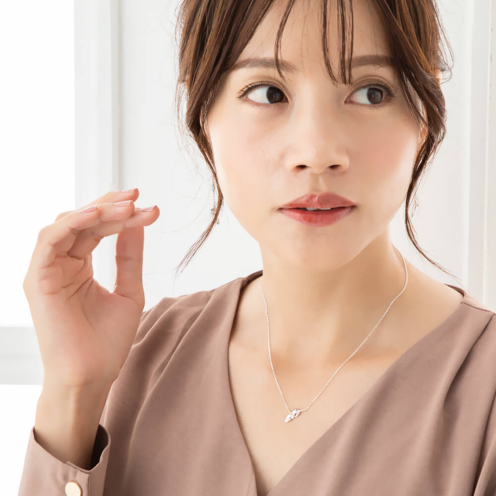 羽モチーフネックレス ピアス セット