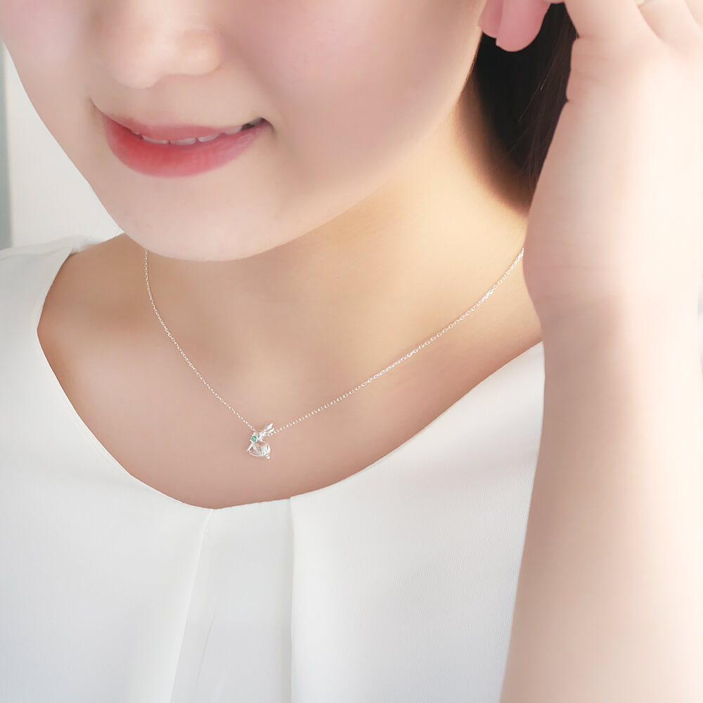 豊富なギフト e-宝石屋ダイヤモンド ネックレス 月 うさぎ K10PG 10金