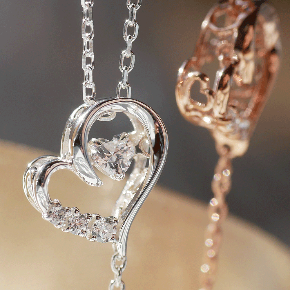 ハート　ダンシングストーン　ネックレス