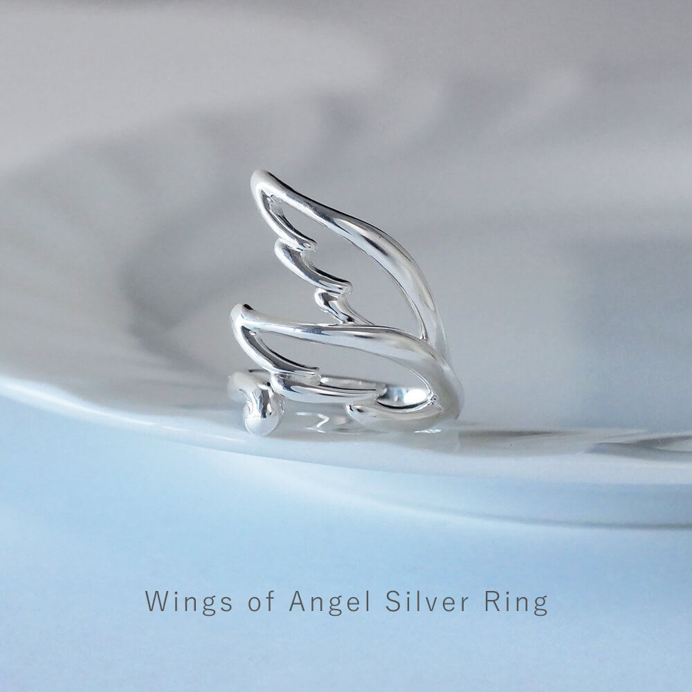 0.5ct モアサナイト sv925 リング 指輪 天使の翼デザイン
