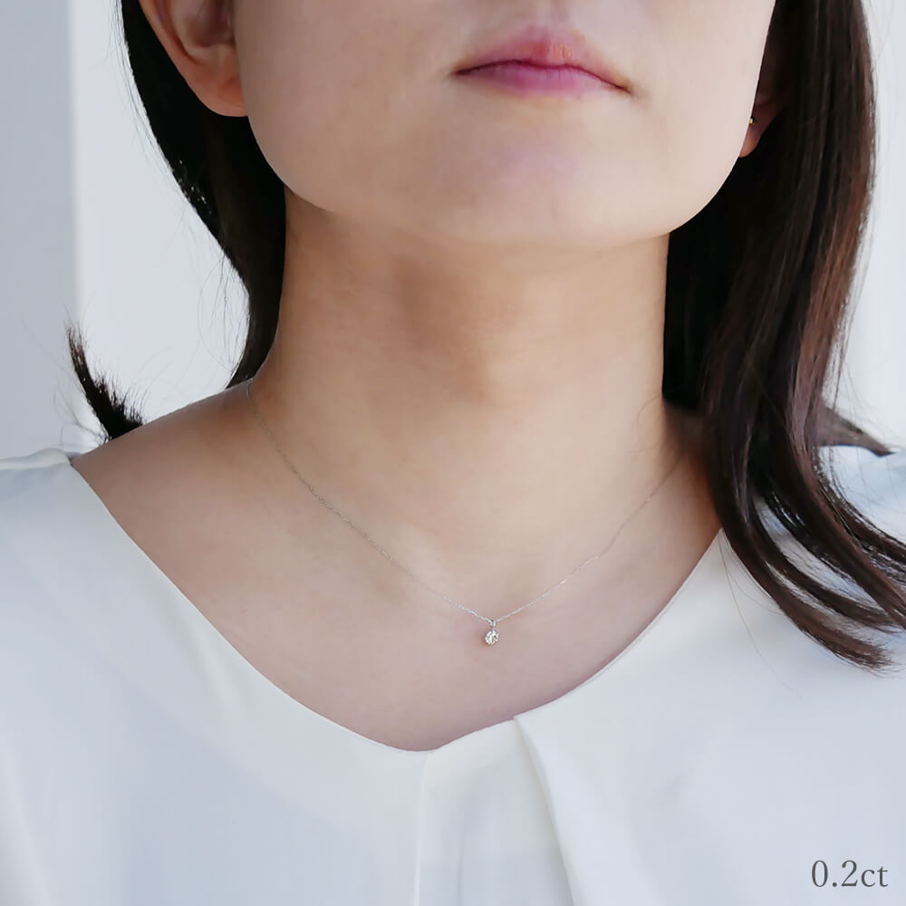 一粒ダイヤモンドプラチナネックレス