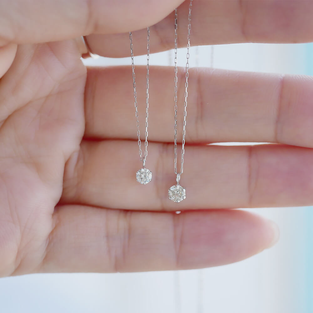 一粒ダイヤモンドプラチナネックレス