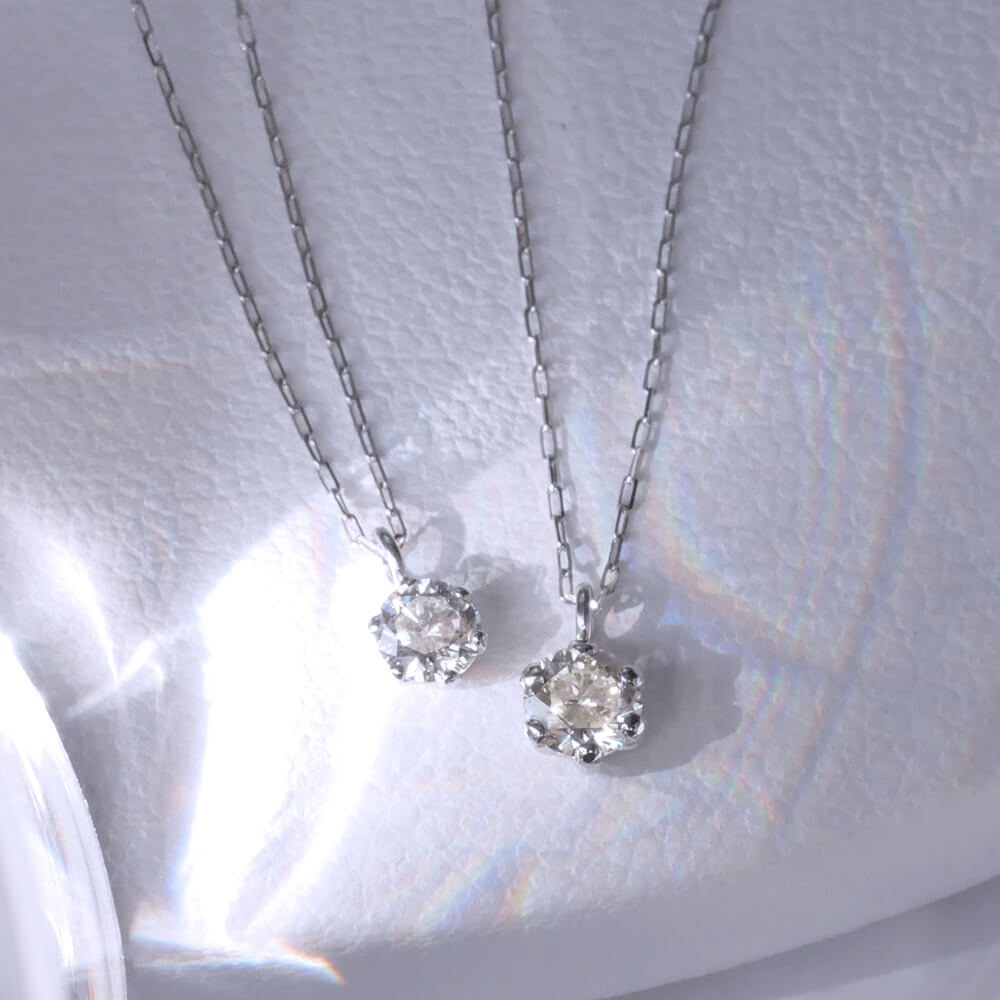 一粒ダイヤモンドプラチナネックレス