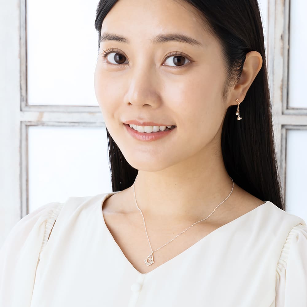 ◇本店限定◇誕生石が選べる光のしずく シルバーネックレス｜天使の卵