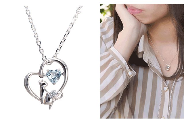 ホワイトデー アクセサリー 猫 ネコネックレス