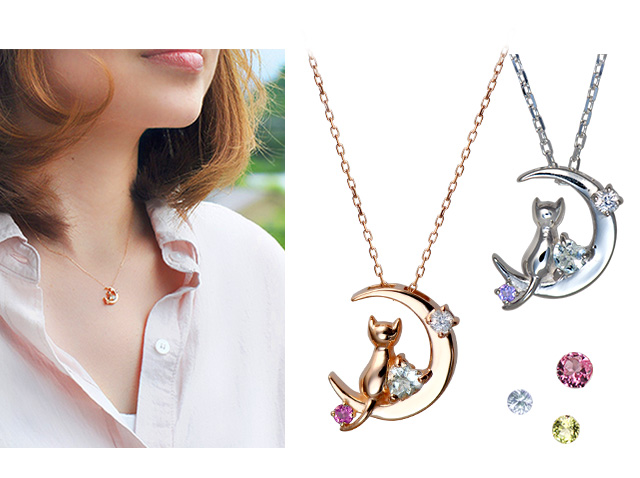 ホワイトデー アクセサリー 猫 ネコネックレス