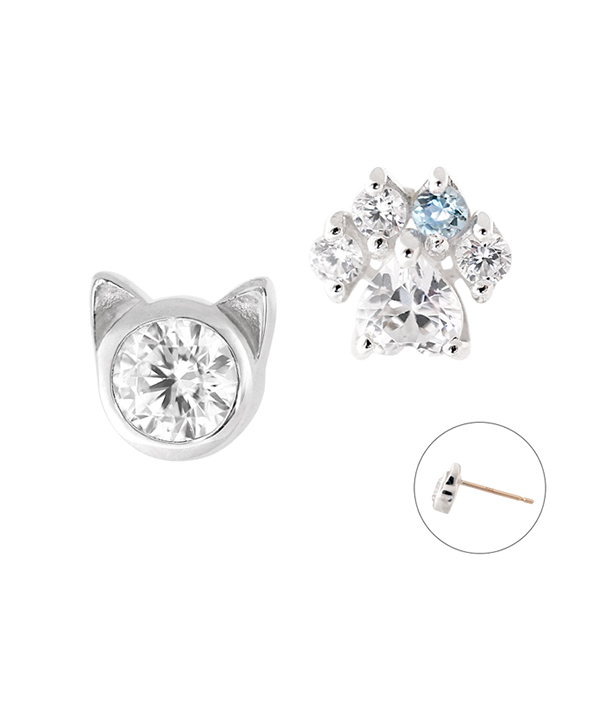 ジュエル猫ピアス